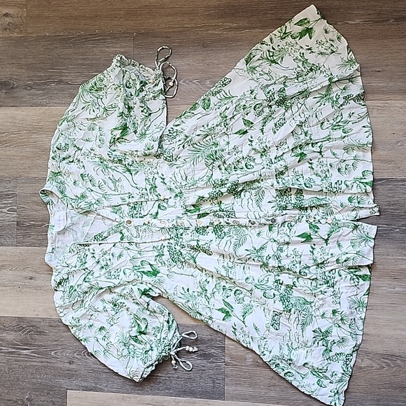 IRIS MAXI Dresses & Skirts - IRIS MAXI Green Mini Sundress with Bishop Sleeves